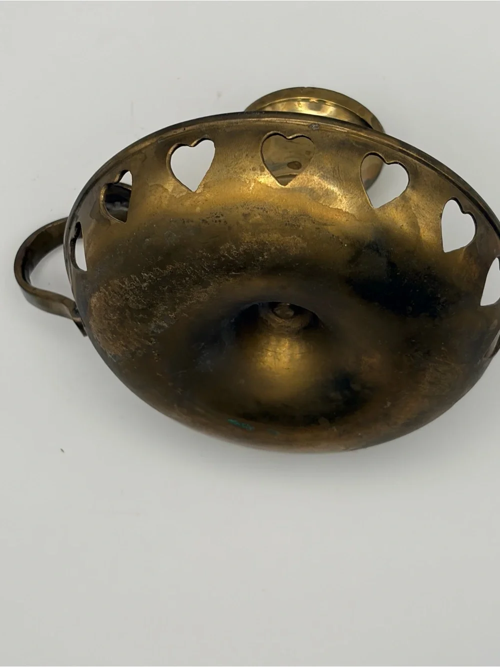 Brass Heart Pierced Chamberstick Candle Holders - Brass